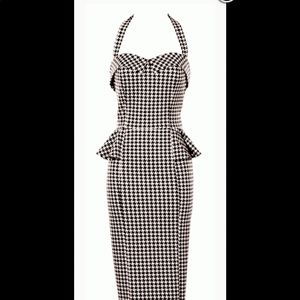 STOP STARING HOUNDSTOOTH PAIGE WIGGLE DRESS